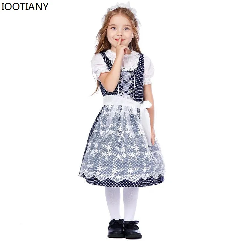 

Bavaria Beer Dirndl For Kid Costume Deluxe Oktoberfest Girls Dress Dress Apron Outfit Carnival Beer Maid German Wench Costume