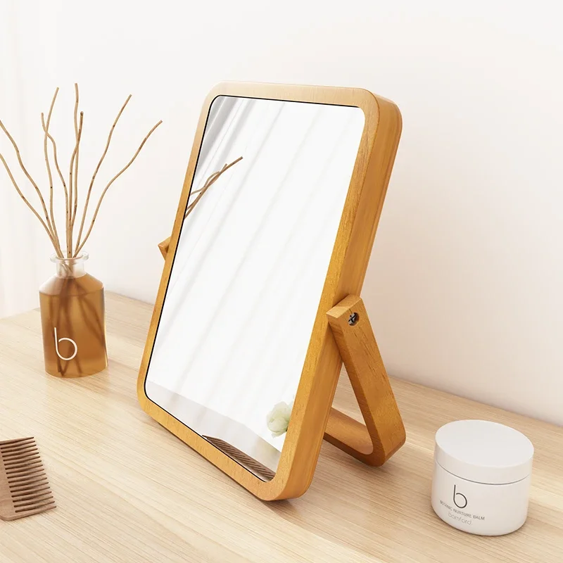 Hängende Vintage dekorative Spiegel kleines Bad nordische Toiletten spiegel für Zimmer Holz quadrat Espejo Lustro Raum dekor