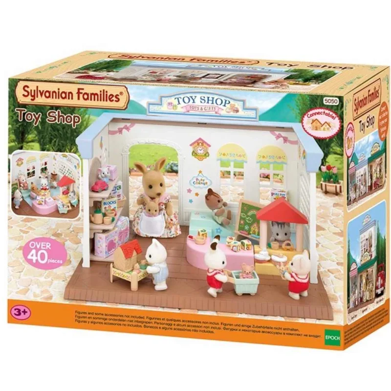 Original Anime Sylvanian Commercial Street Children'S Toy Store Set Kawaii Figure Collectible Doll Birthday Christmas Gift Toys