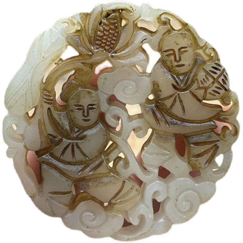 Ancient Xiu pendant, ancient retro pendant brand, neck stone pendant, old device two immortals