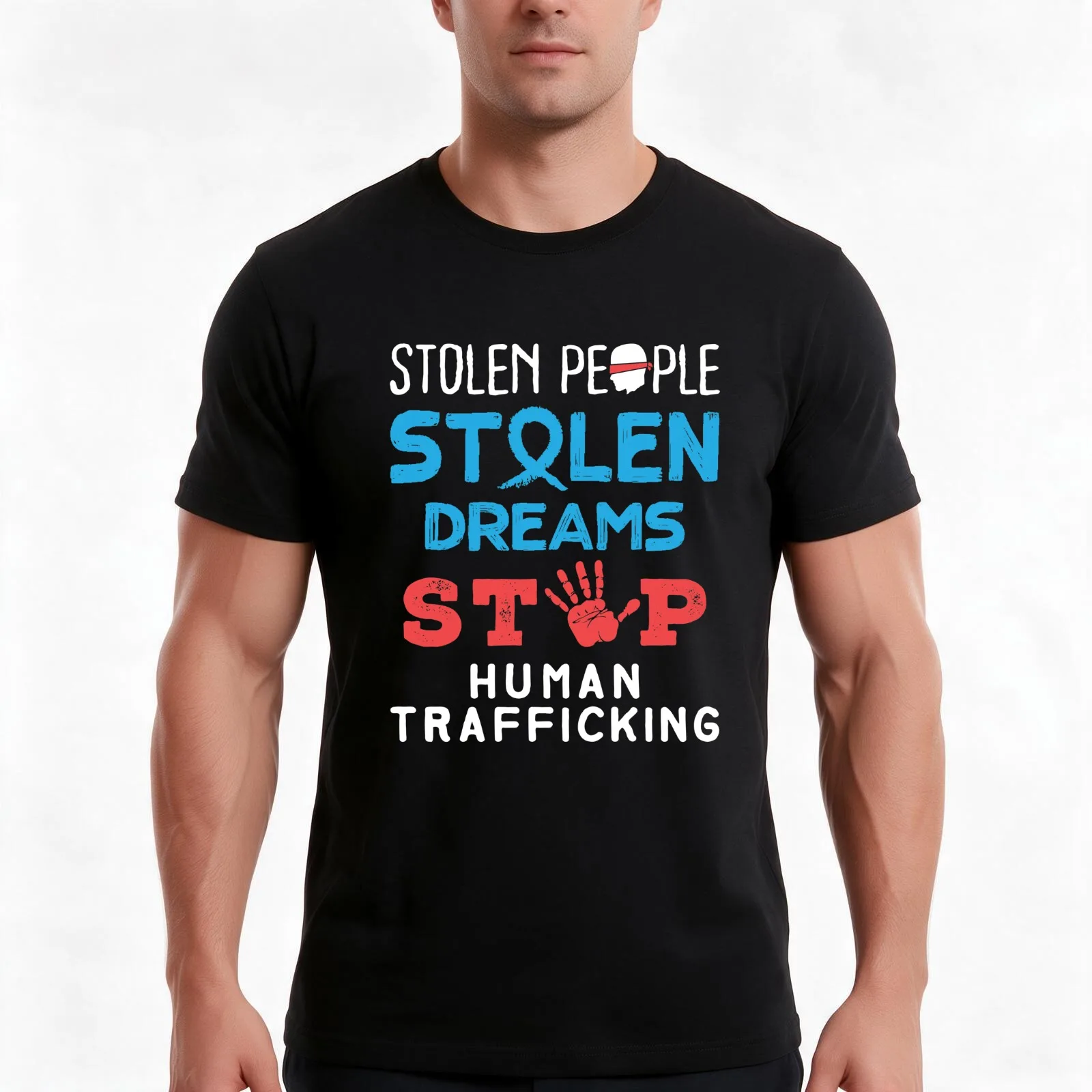Stolen People Stolen Dreams Stop Human Trafficking T-Shirt, Summer Casual Cotton Tee, Oversized Streetwear Tops, 100% Cotton