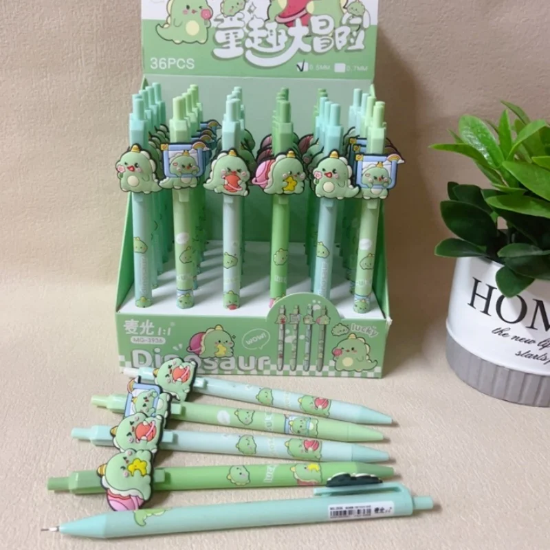 36pcs/lot Kawaii Dinosaur Mechanical Pencil Cute 0.5MM Drawing Writing Automatic Pen School Office Supplies