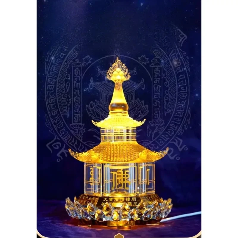 Glazed crystal stupa Bodhi Pagoda Ashoka Pagoda Dabao Guangbo Pavilion Buddha Pagoda Ornament