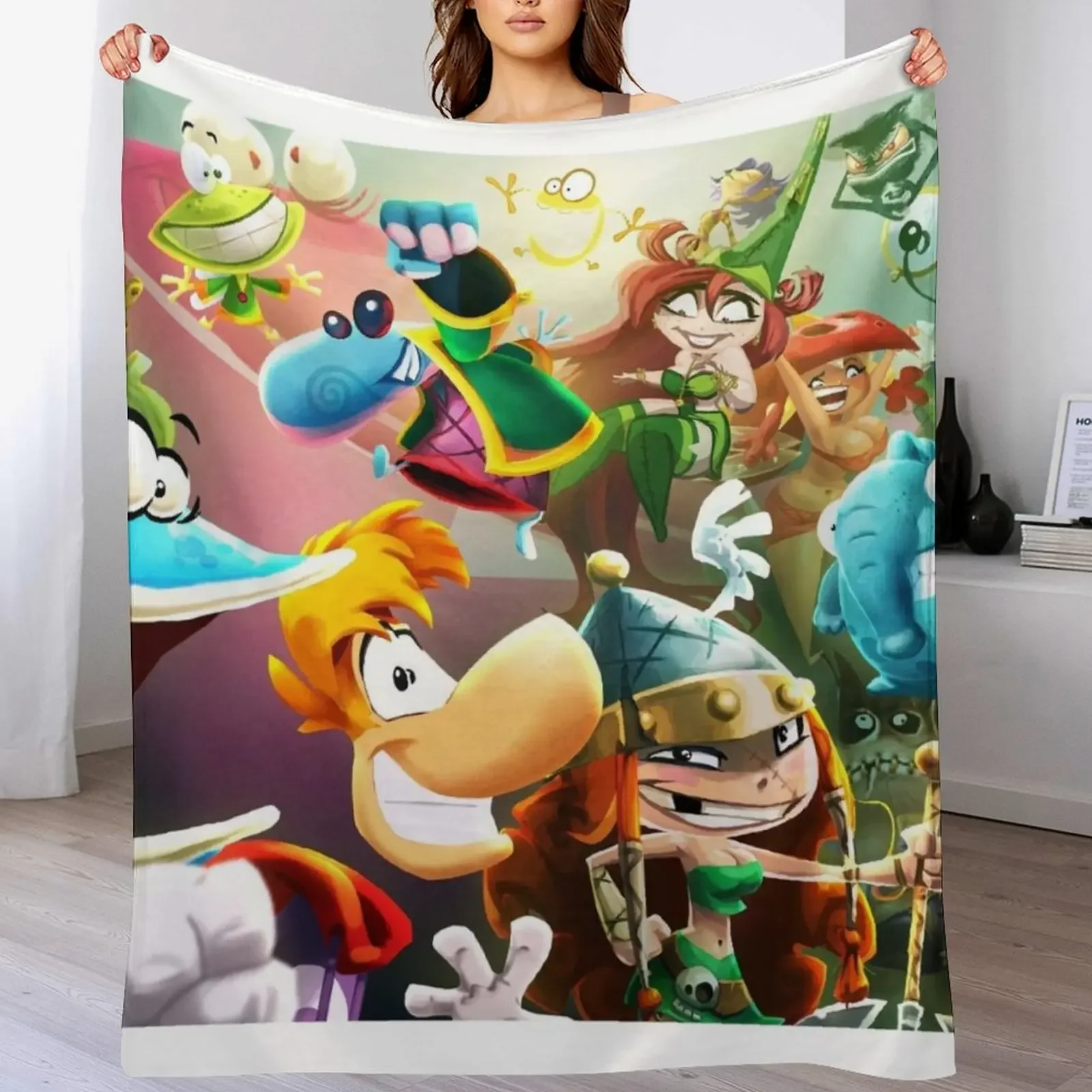

New Rayman Art Throw Blanket Flannels Soft Plaid Soft bed plaid Blankets
