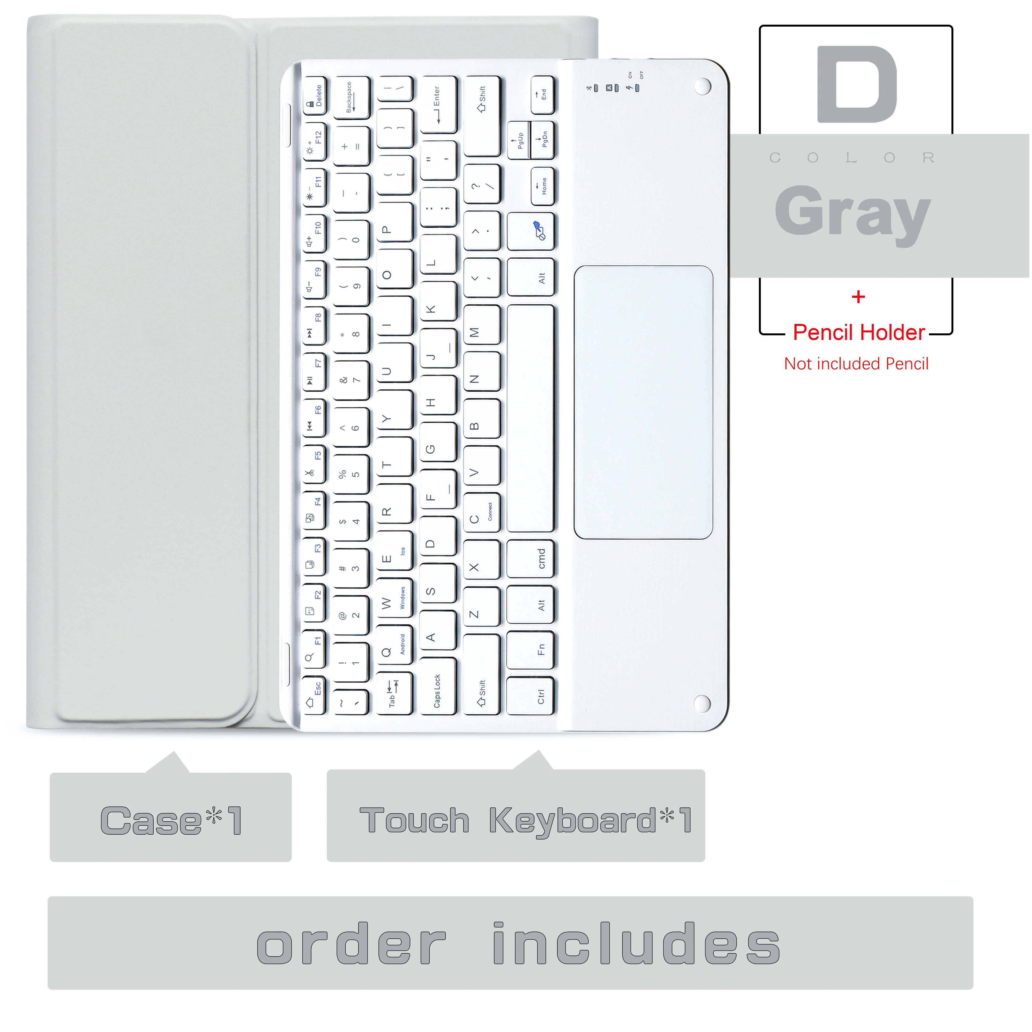 SZEGYCHX Kabellose Tastatur-Maus-Kombination für iPad Pro 13 11 Hülle M5 M4 2026 M3 Air 13 11 5 4 10.2 9 8 7 Generation Hülle Bluetooth-Tastatur 5