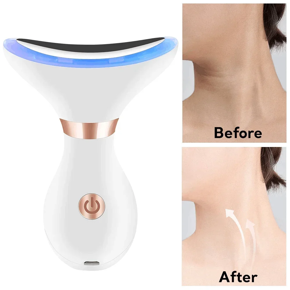 

Neck Face Massage EMS Double Chin Remover V Line Chin Lift Up 3 Colors LED Devices Anti Neck Wrinkle Face Slimmer