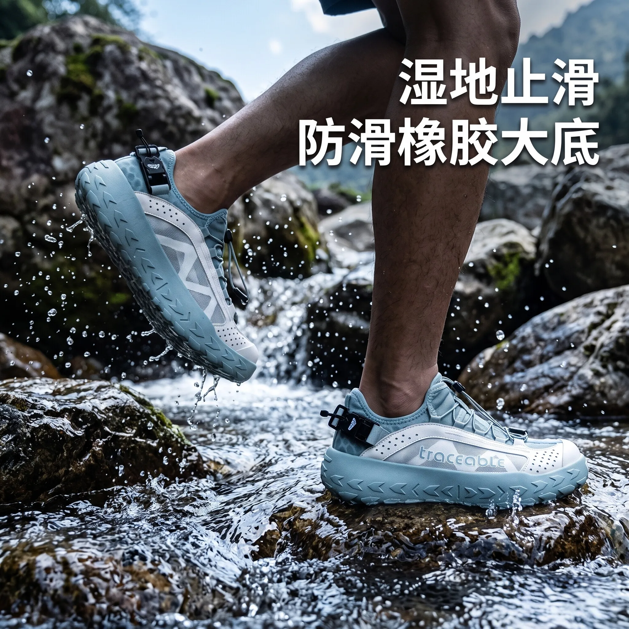 traceable Men's and Women's Outdoor Hiking and Climbing Shoes Sandals for Wading in Water Anti-Slip Shoes for Rafting Downstream