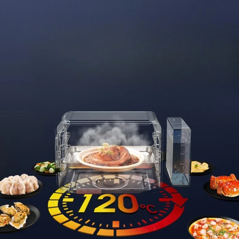 Steaming, baking and frying integrated stove kitchen household oven range hood