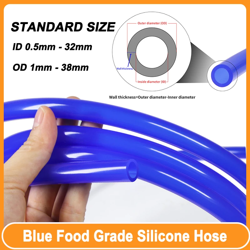 

Синий силиконовый шланг 1–10 м, внутренний диаметр 0,5–32 мм, пищевая термостойкость, гибкая трубка для напитков, нетоксичная трубка для аквариума