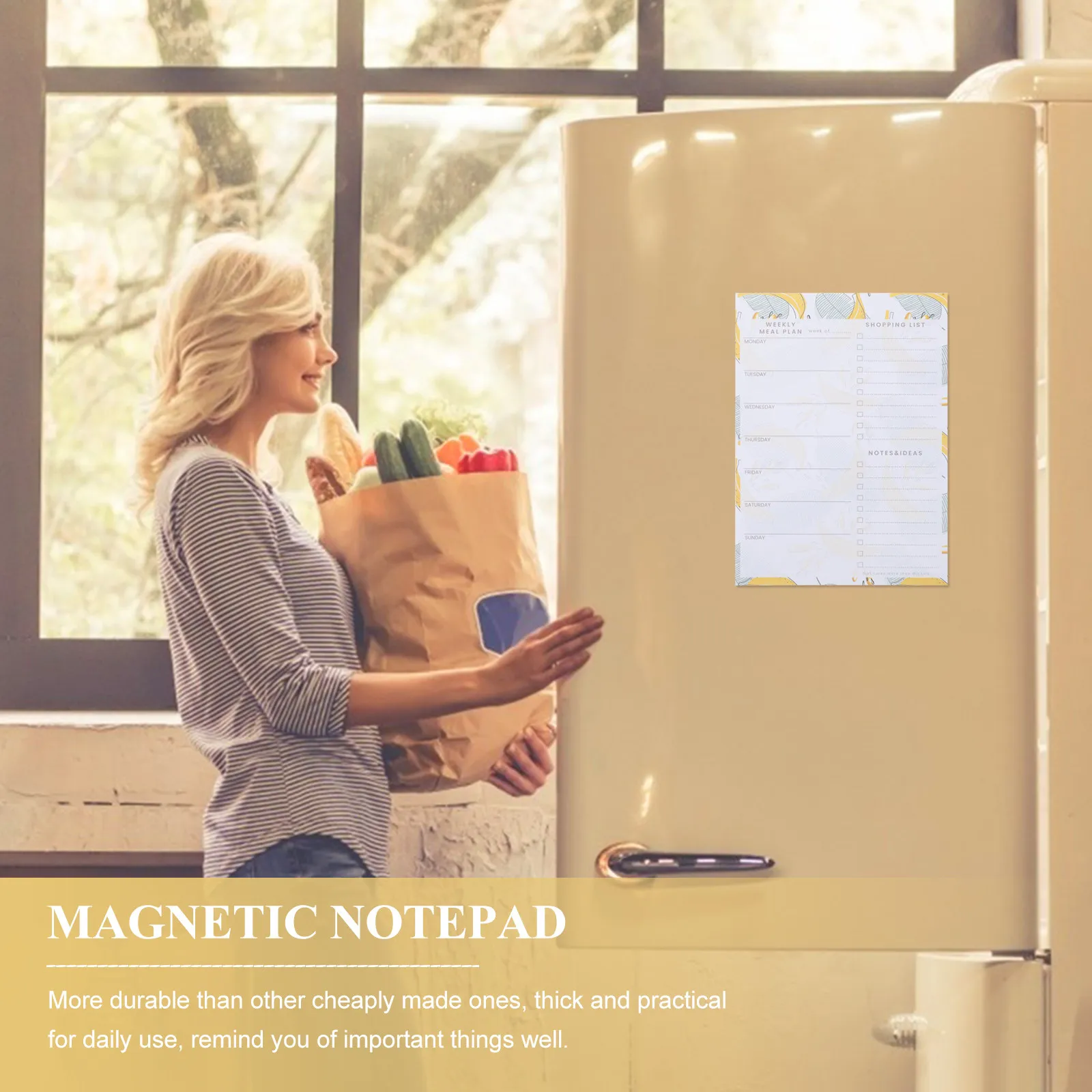 

Магнитный блокнот для холодильника и стола: прочный планировщик расписаний, органайзер для списка покупок, напоминаний, ежедневный планировщик, магнитный.