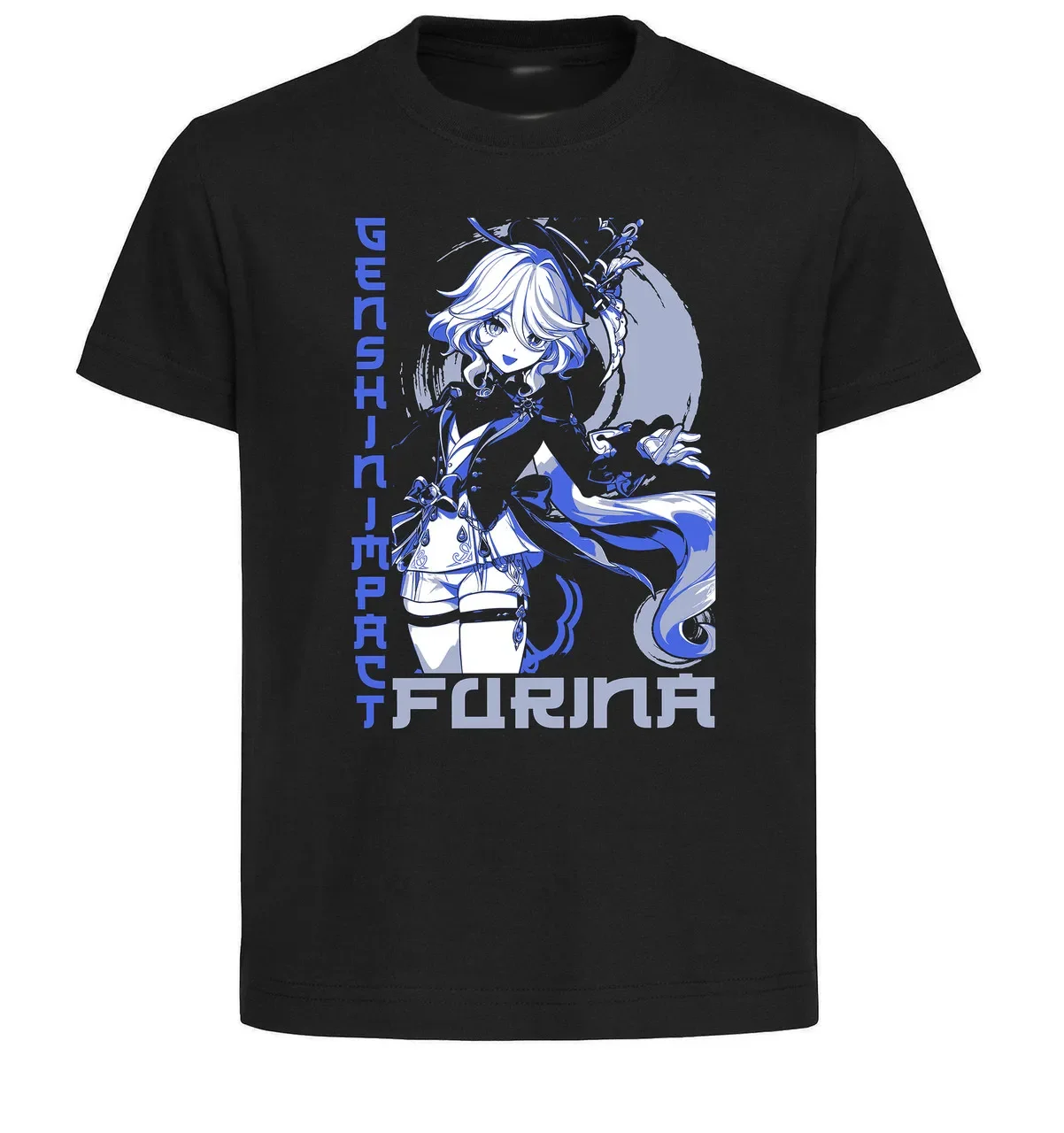 T-Shirt Unisex Black Japanese Style - Genshin Impact - Furina SA1200