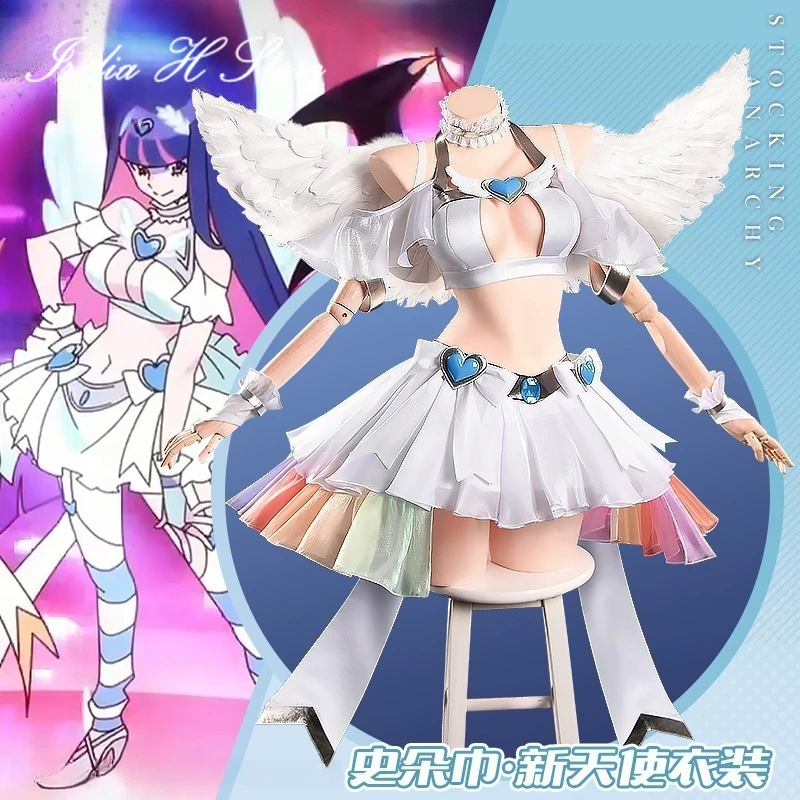 

Irelia H Store Anime Panty & Stocking with Garterbelt Stocking cosplay costume Stocking Sexy Dress wing Halloween Costume Women