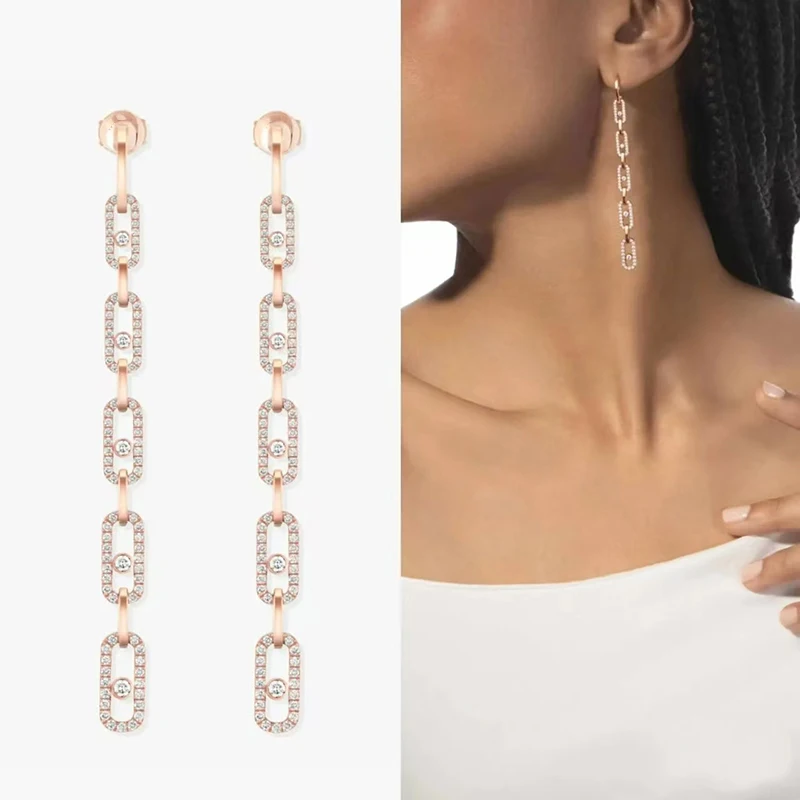 

Women's Fashion Jewelry 925 Silver MOVE Multi-Hoop Earrings Women's Luxury Original Jewelry Wedding Party Valentine's Day Gift