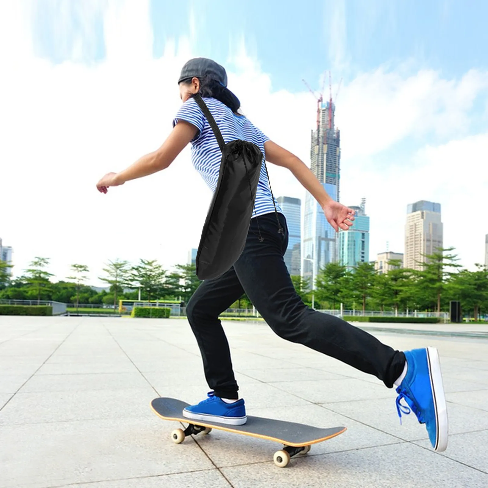 

Waterproof Thick Skateboard Storage Bag Portable Carry Drawstring Skateboard Surfboard Pouch Organizer Longboard Holder Large