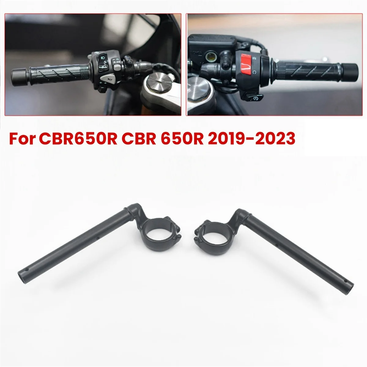 

Motorcycle Black Left Handle Bar Clip-on Fork Tube Handlebars for Honda CBR650R CBR 650R 2019-2023