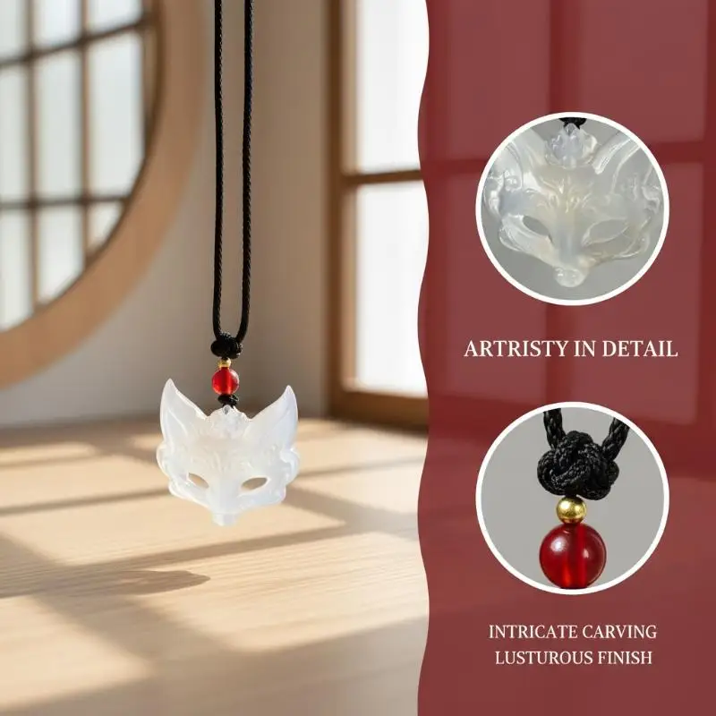 Unisex Translucent Animal Mask Pendant Charm For Friends Couples Gift Traditional Chinese Style New Necklace
