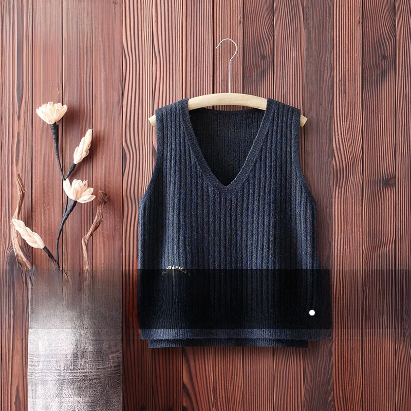 

Женский вязаный жилет Jaet V-Ne, верхняя одежда, весна-осень, новинка, корейская версия, длинный свек, свободная длина обычной формы