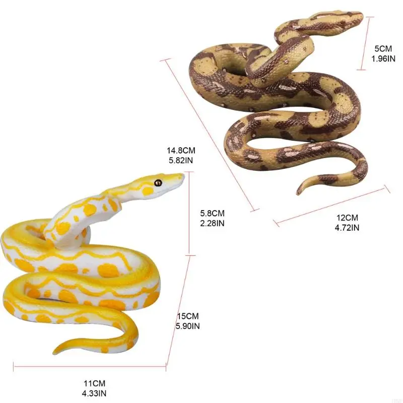 J0MF Modelos animais suaves Simulação Fake Golden Golden Snake Prank Joke Toy Birthday Gift