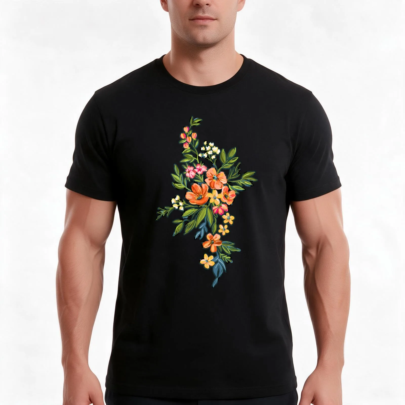 Apricot Maximalist Leopard Print Floral T-Shirt Summer Casual Cotton Tee Oversized Streetwear Tops Vintage Graphic Print