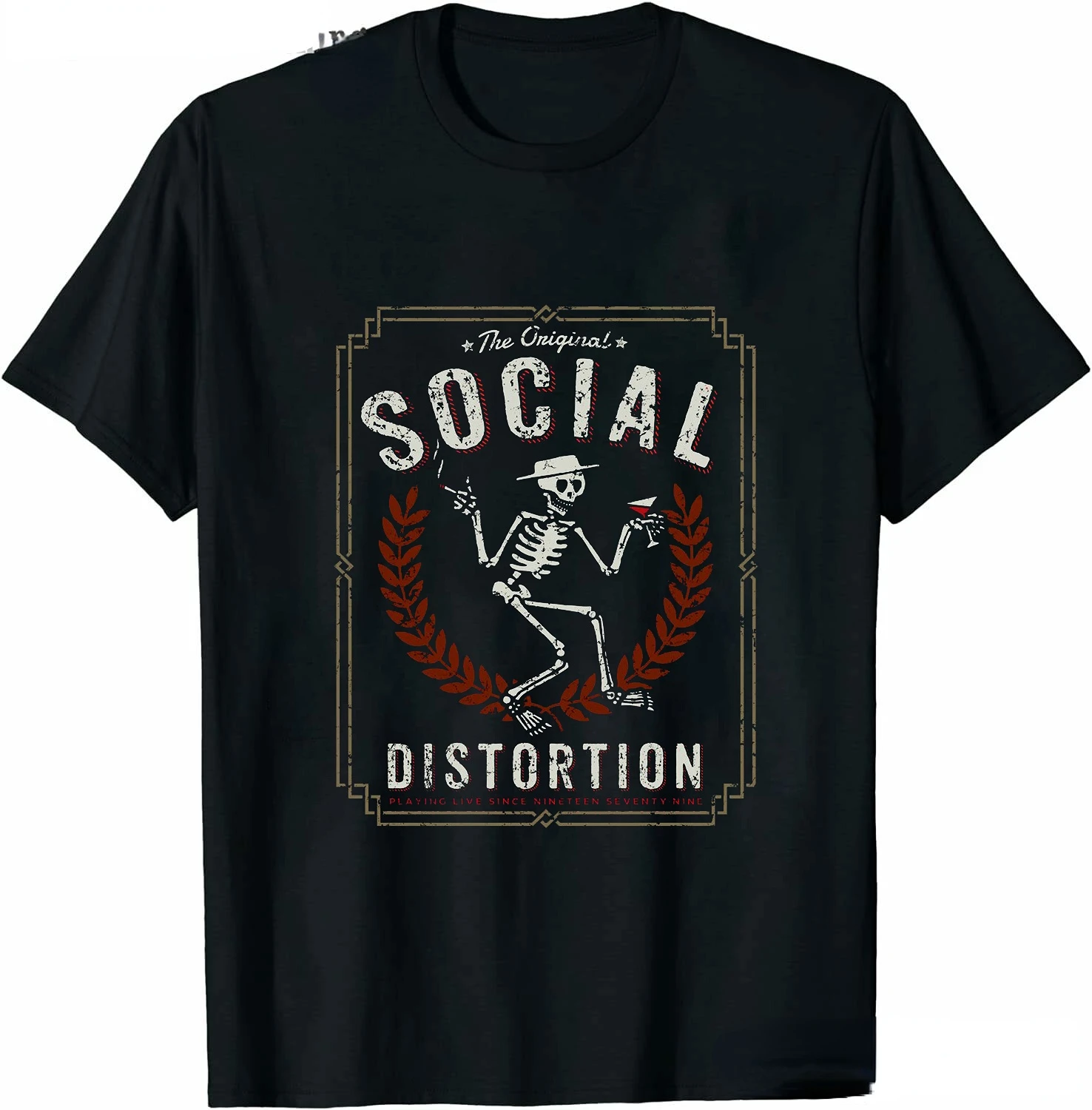 Men Clothing Social Distortion Winged Wheel T-Shirt Ball and Chain Mens Tshirt Street Hip Hop Style Tees Loose T Shirt