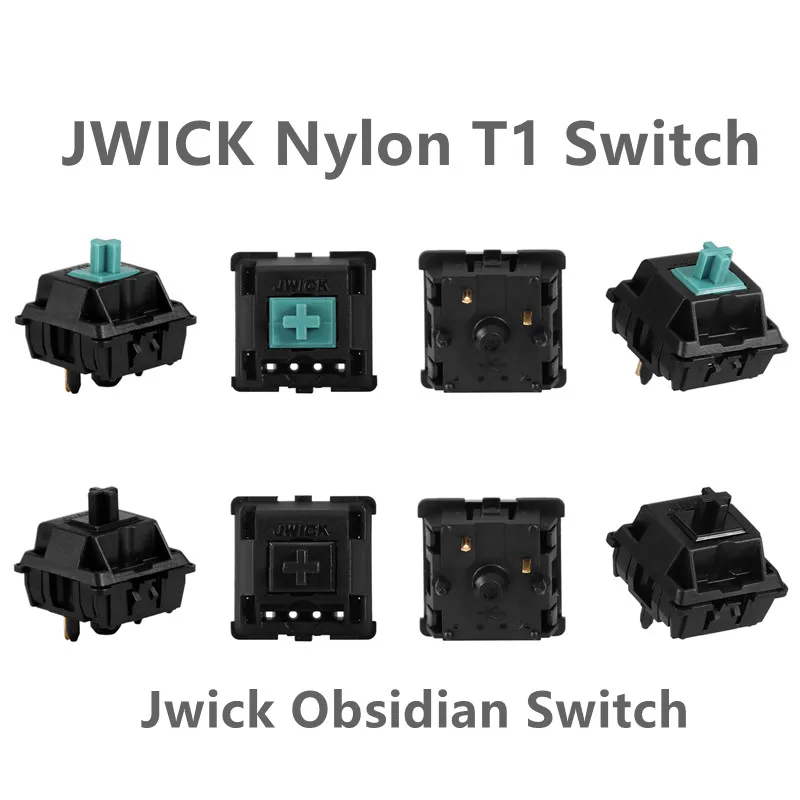 JWICK Obsidian Switch Big Advanced Tactile Blue Switch JWICK All Black V2 Linear Switch Factory Lubed Mechanical Keyboard Switch