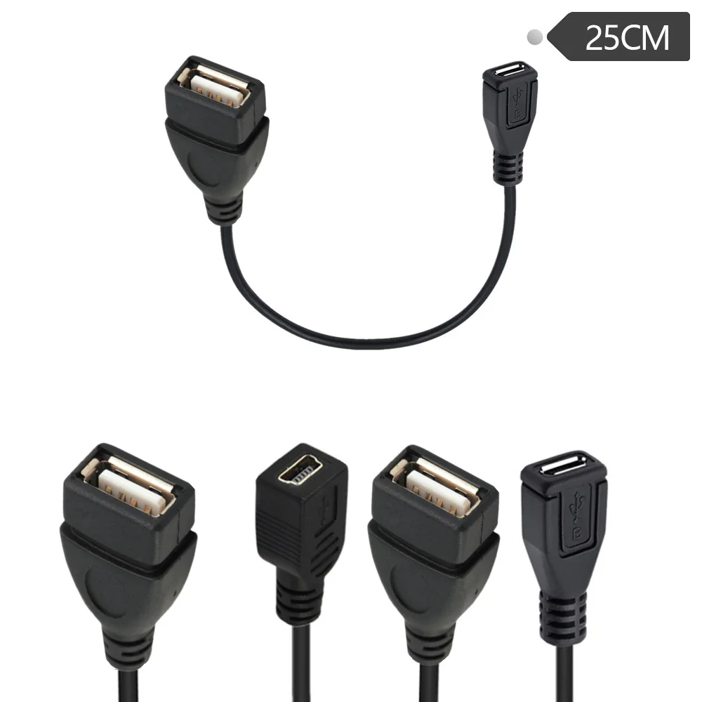 USB 2.0 Type A Female to Micro/mini USB B Female Adapter cable