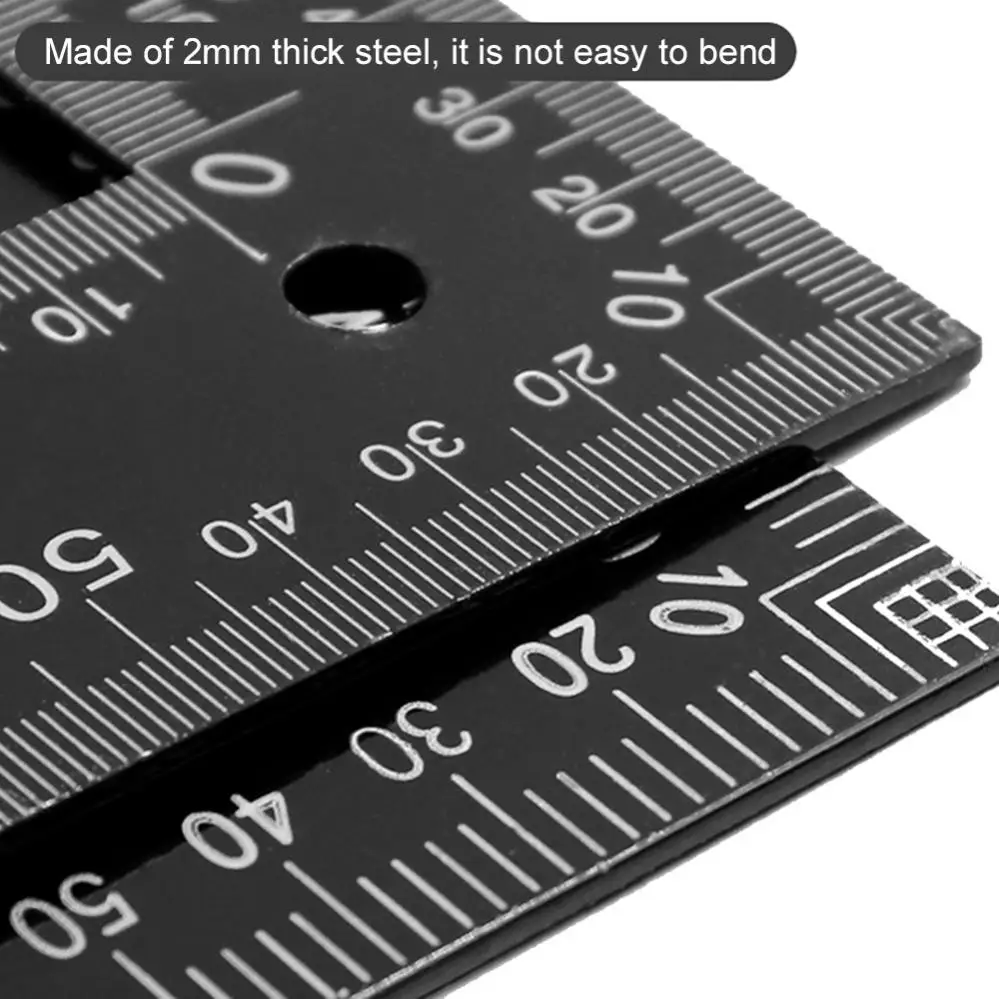 300mm Square Double-sided  Metric & Imperial Scale Ruler Right Angle Measuring Rule Guaging Tool Angle Square Ruler 90° Handle