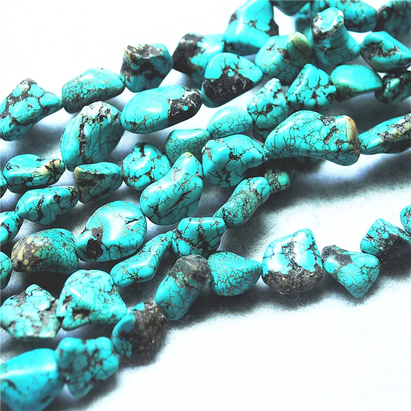 22PCS Blue Turquoise Stone Chips 10-15MM For Women Bracelet Making Accessories FREE SHIPPINGS GOOD CHOICE