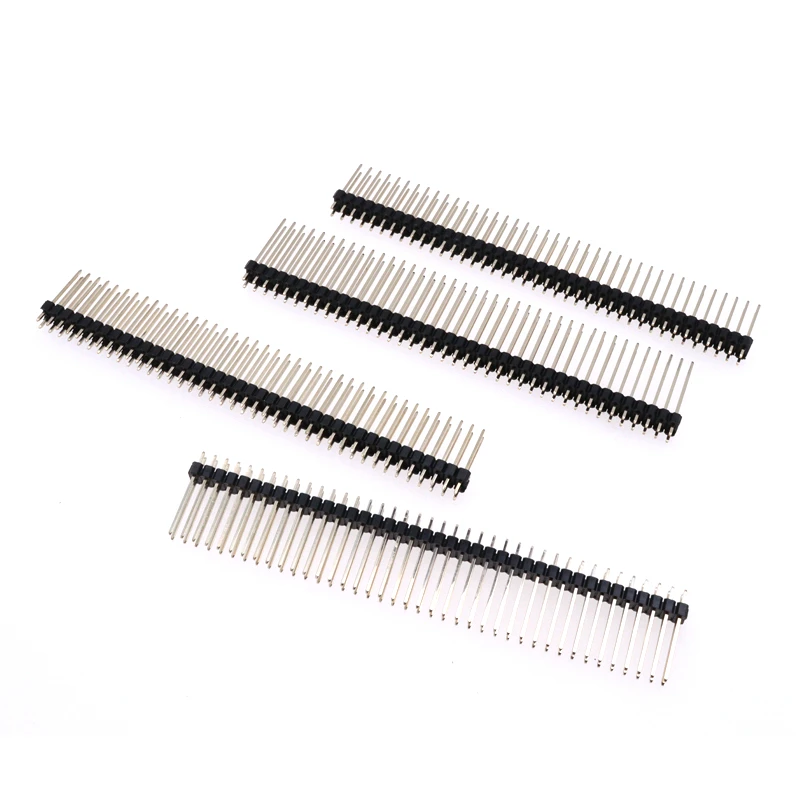 2.54mm double Row Male 2*40P PCB Board Pin Header Long 8.5/9.5/11/13/15/17/19/21/25/30mm Connector Strip Pinheader For Arduino