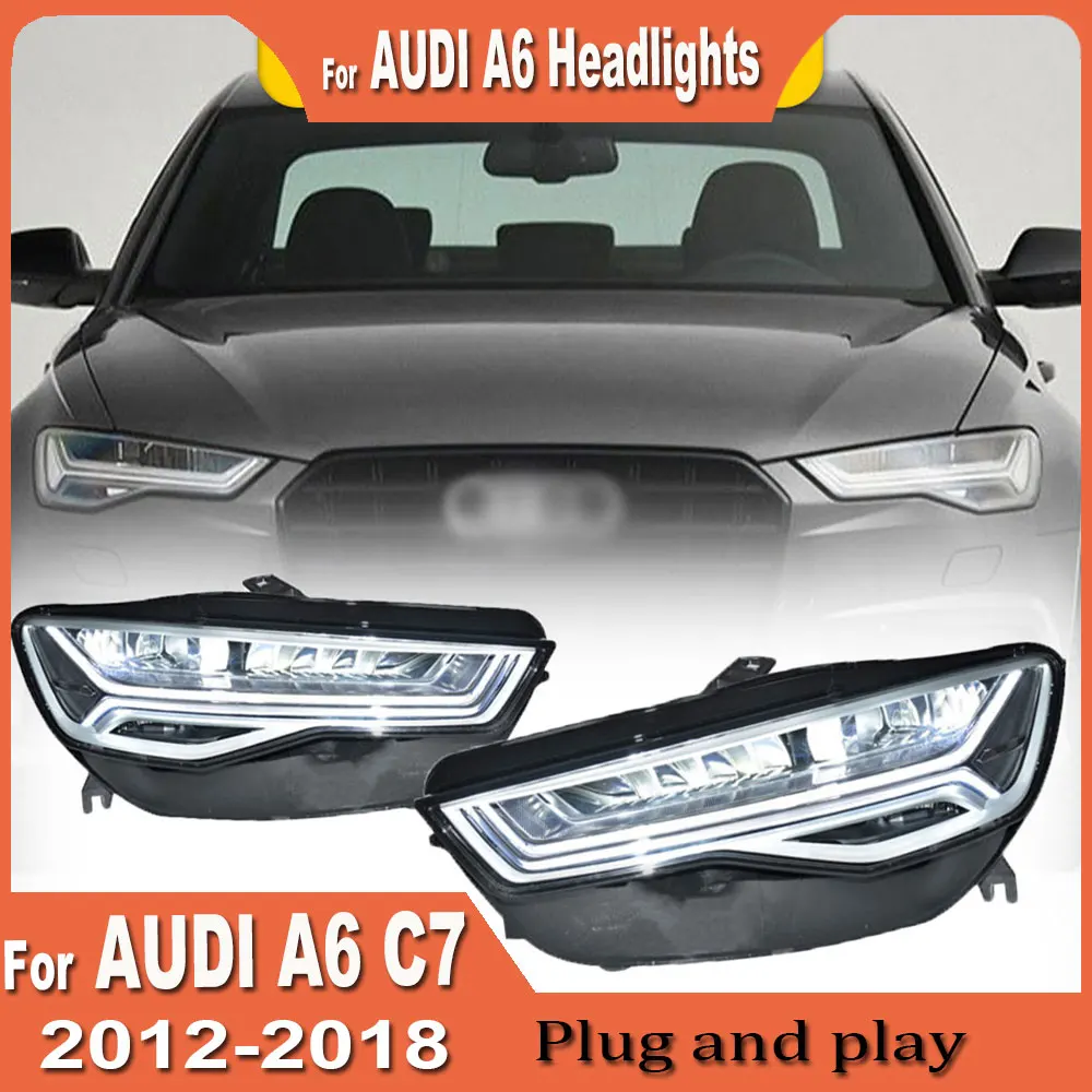 Car Headlights Ford Audi A6 C7 2012-2018 Headlight LED Head Lamp Daytime Running Light автомобильные товары Auto Accessories