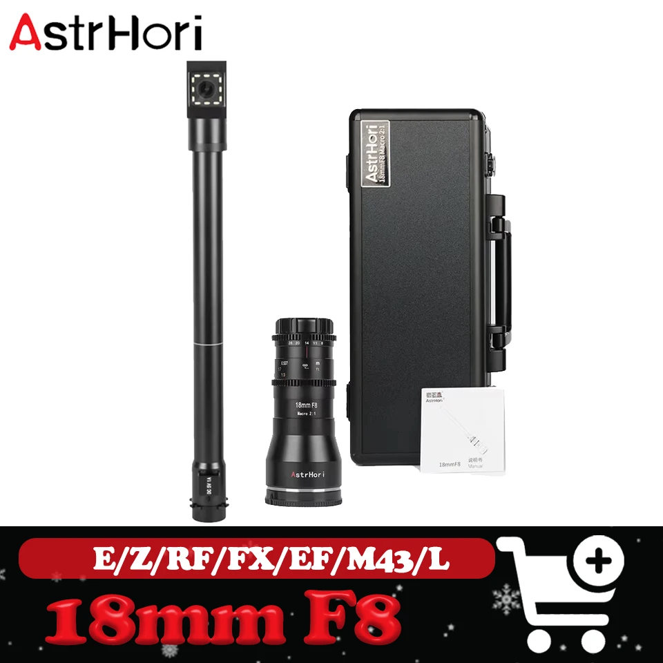 

Астрохори 18 мм F8 2X Макро 90 ° Вращающийся объектив камеры с фиксированным фокусом, 20 см, водонепроницаемый передний объектив с фиксированным фокусом для Sony A7 Fuji X-A10