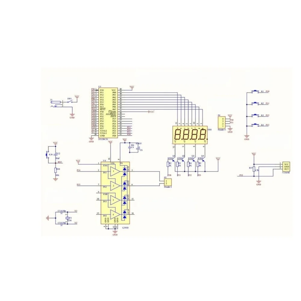 Green PCB DC Motor Rotation Control Board with STC89C51 For mcu Hall For Sensor Input and Forward Reverse Button