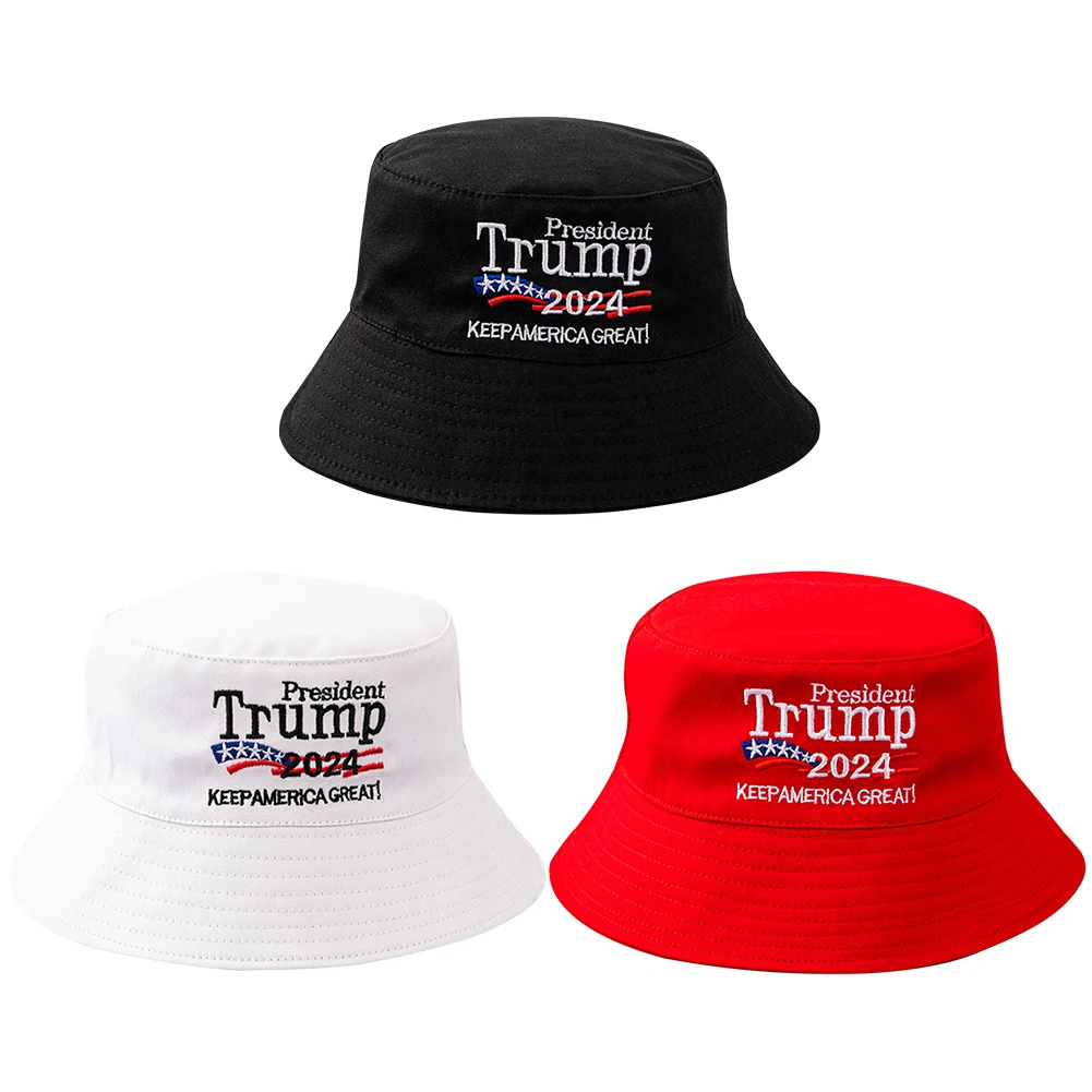 Trump 2024 Bucket Hat Keep America Great Embroidered Bucket Cap Breathable Outdoor Fishing Cap Fisherman Hat for Outdoor Sports