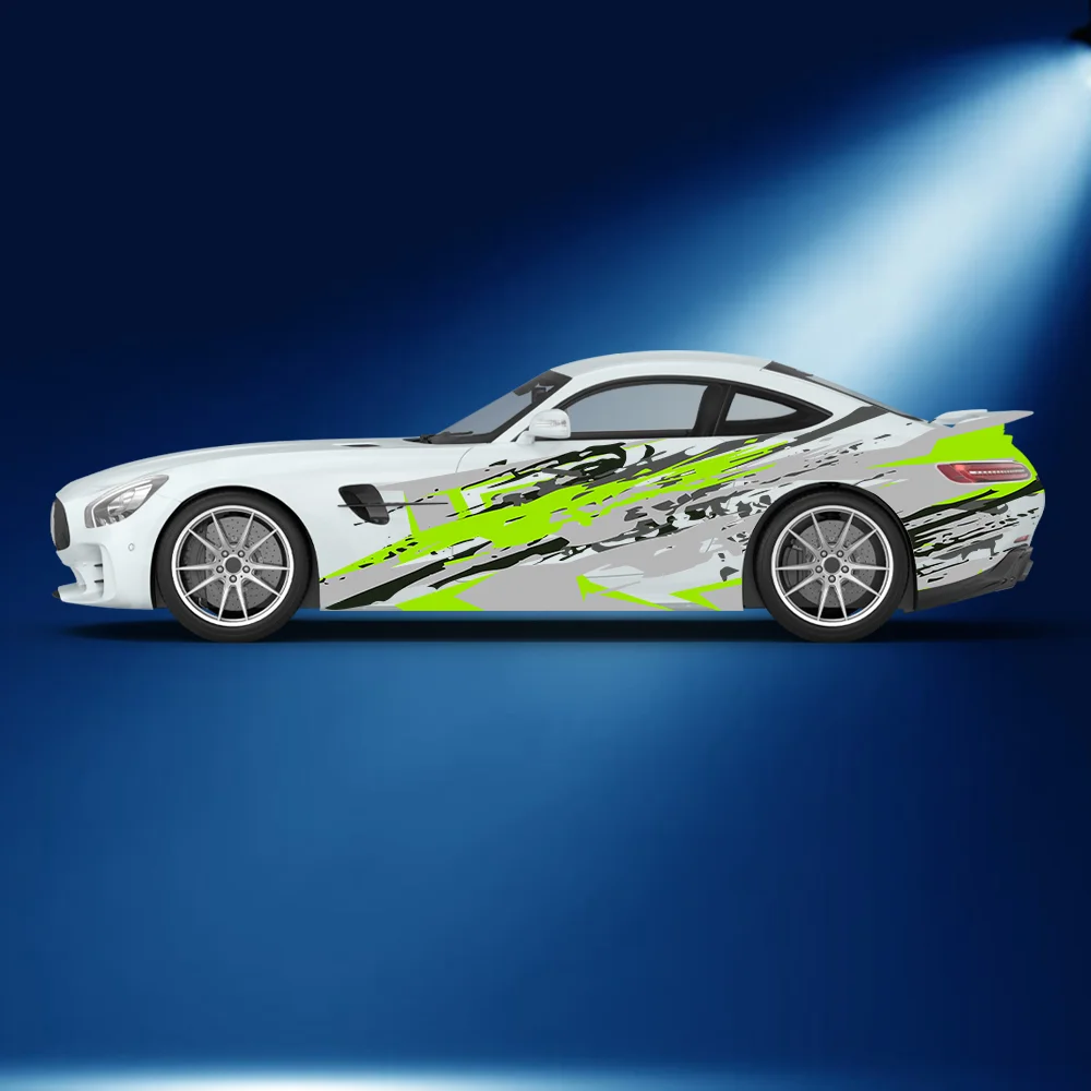 Colorful Abstract Geometry Pattern Car Side Sticker Vinyl Self-adhesive Paper Motorsport Paint Decal Suitable for Car Truck Suv