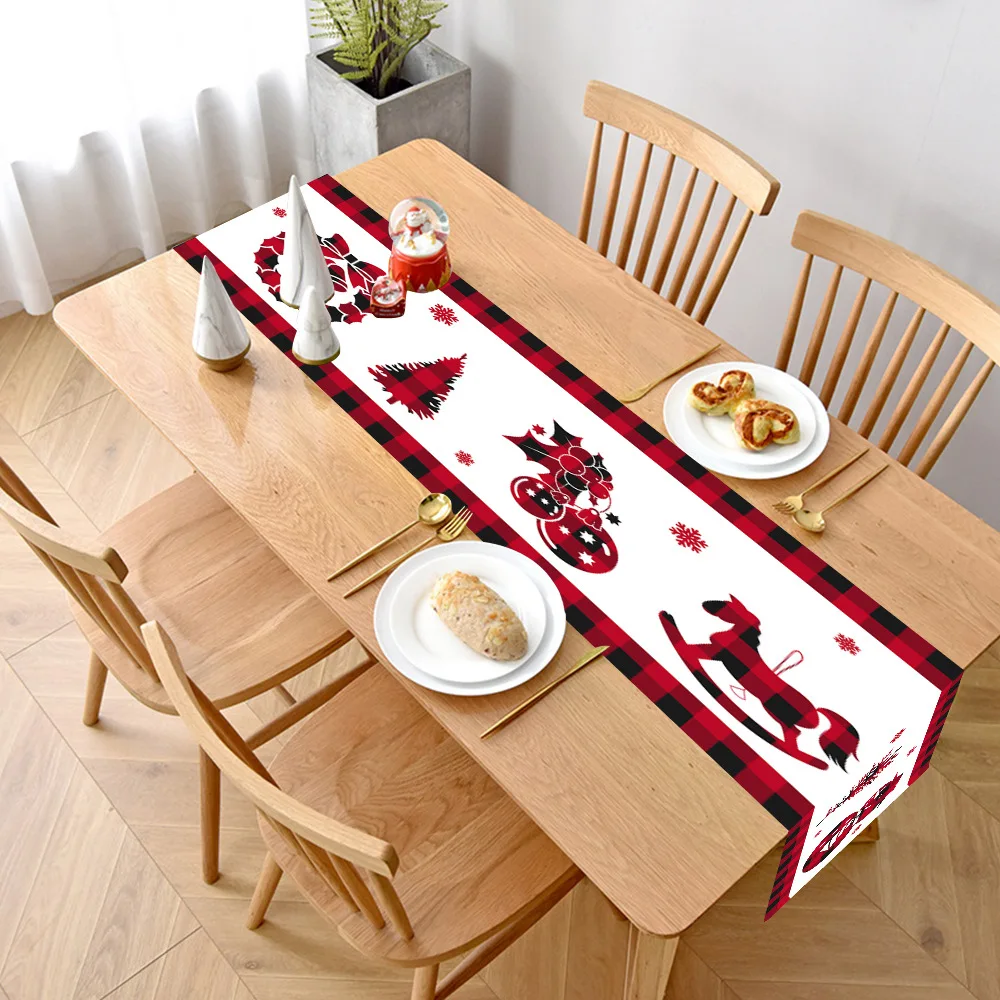 Indoor Outdoor Home Party Decor Long-lasting Seasonal Winter Holiday Christmas Trees Festive Xmas Table Runner For Holiday Home