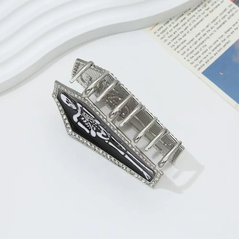 قطعة واحدة من دبوس الشعر القوطي الأوروبي والأمريكي للهالوين على شكل جمجمة قرش ومشبك لخدش الشعر وإكسسوارات الشعر النسائية #4