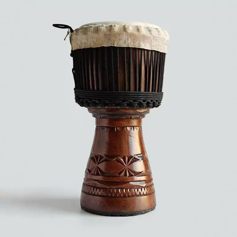 African drum handmade whole wood hollowed old goat skin tambourine professional playing backing track 10 inch beginner