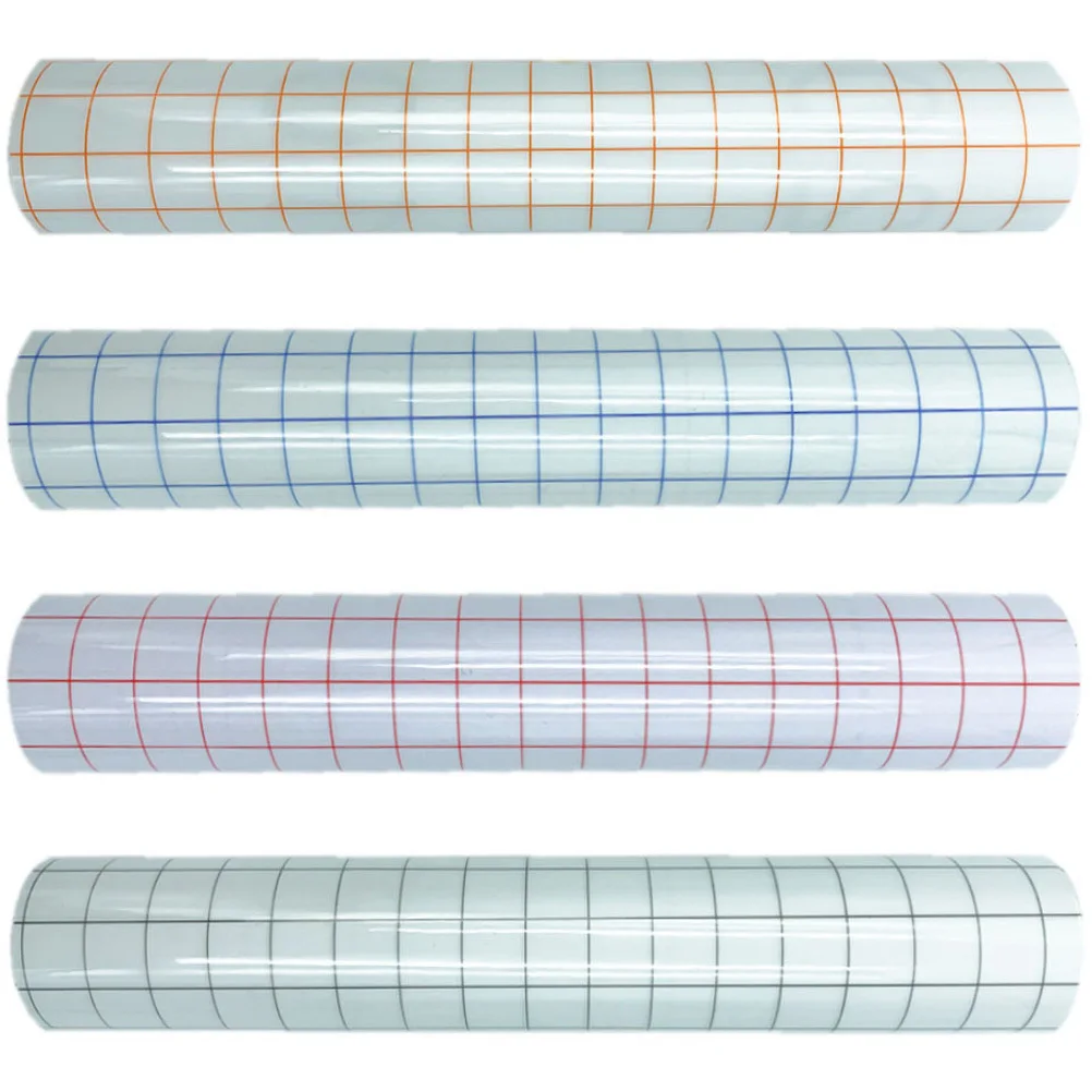 

4 Sheets Positioning Transfer Tape Medium Adhesiveness Grid Durable Vinyl Transfer Decal Application Tape for DIY