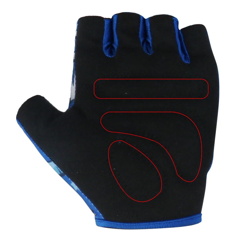 

1 Pair Half Finger Cycling Gloves For Kids Nonslip Breathable Shock Absorbing Outdoor Riding Protective Gloves Blue Shark