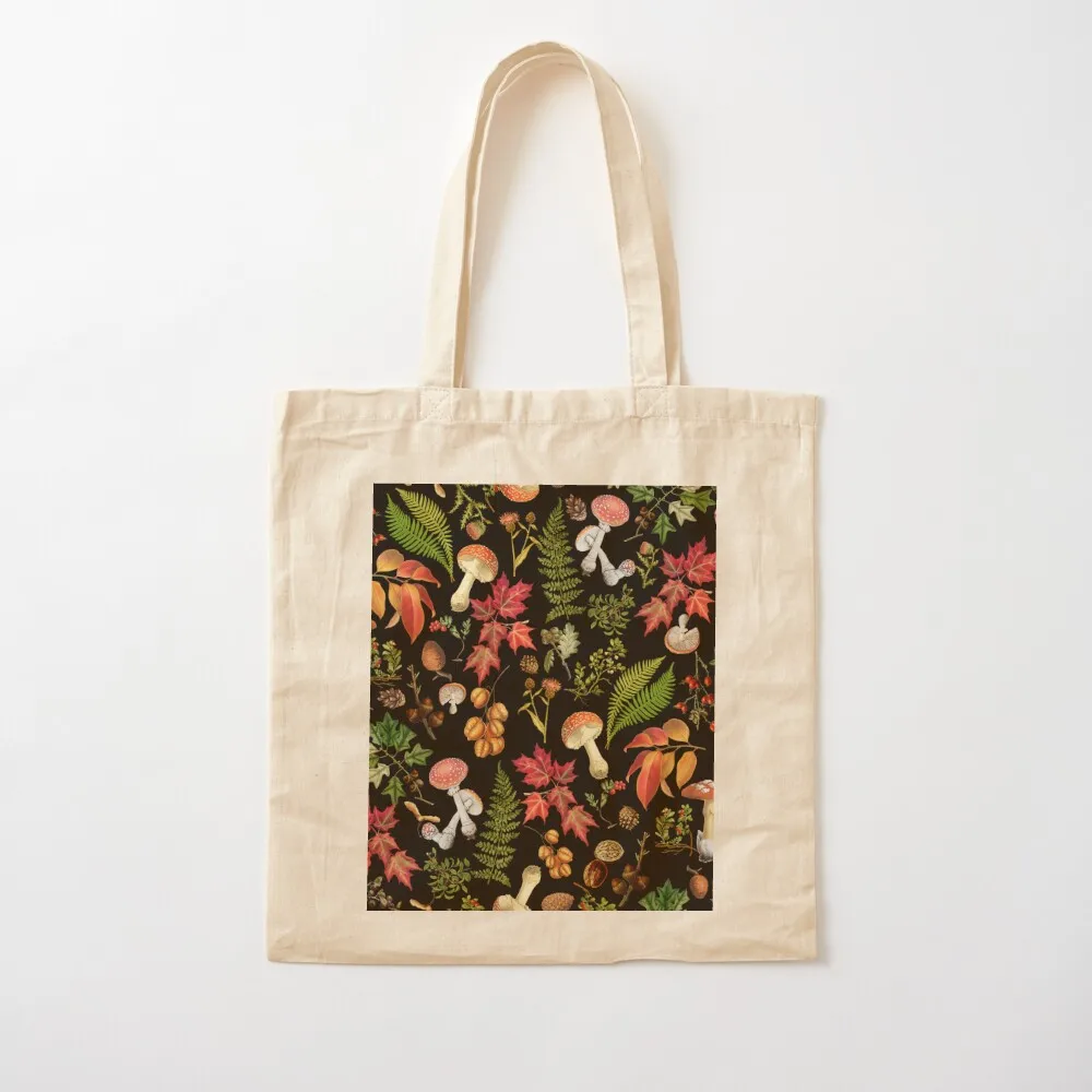 فطر منتصف الليل العتيق بنمط نباتي للغابات - حقيبة حمل للحديقة الليلية النباتية باللون الأسود #2