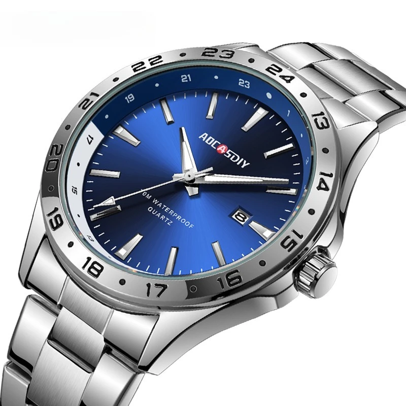 Watch Men's *Cross-border Live Broadcasting Explosive Waterproof Luminous Calendar Steel Belt Quartz Watch Trend Student Watch