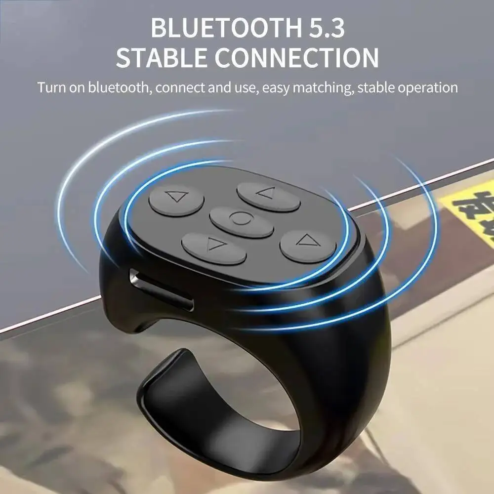 Fingertip Ring Wireless Bluetooth Mouse Portable Automatic Page Browsing Selfie Video Remote Control Mice For Mobile Phone Apple