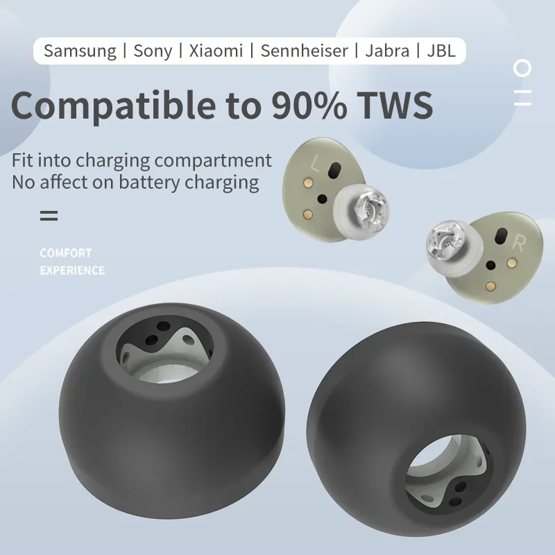 Infiter Eartips untuk Bose QuietComfort II QC2 TWS Ear tips untuk Truewireless Earbuds Powerbeats Silicone Earplugs Samsung BudsPro
