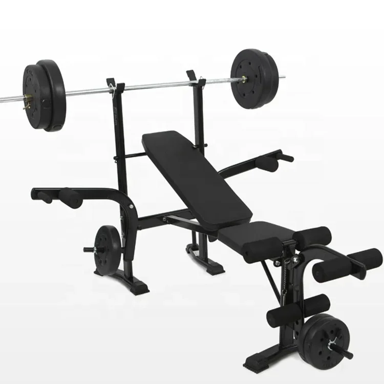 Multi-Functional Power Rack Adjustable Weight Bench Set with Squat Rack for Strength Training