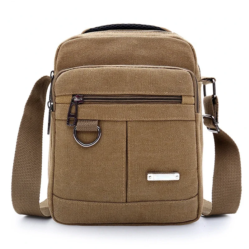 Canvas Shoulder Bag Men's New Korean Style Canvas Messenger Bag Outdoor Leisure Travel Portable Shoulder Bag Purse Handbag