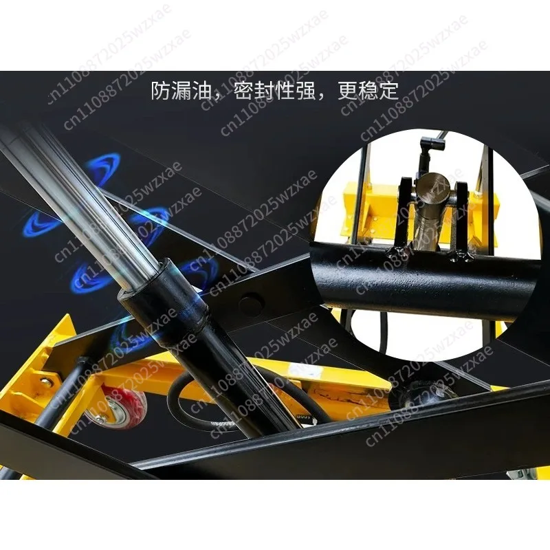 Manual mobile hydraulic scissors lift table 500KG for hotel printing shop mechanical repair retail applications