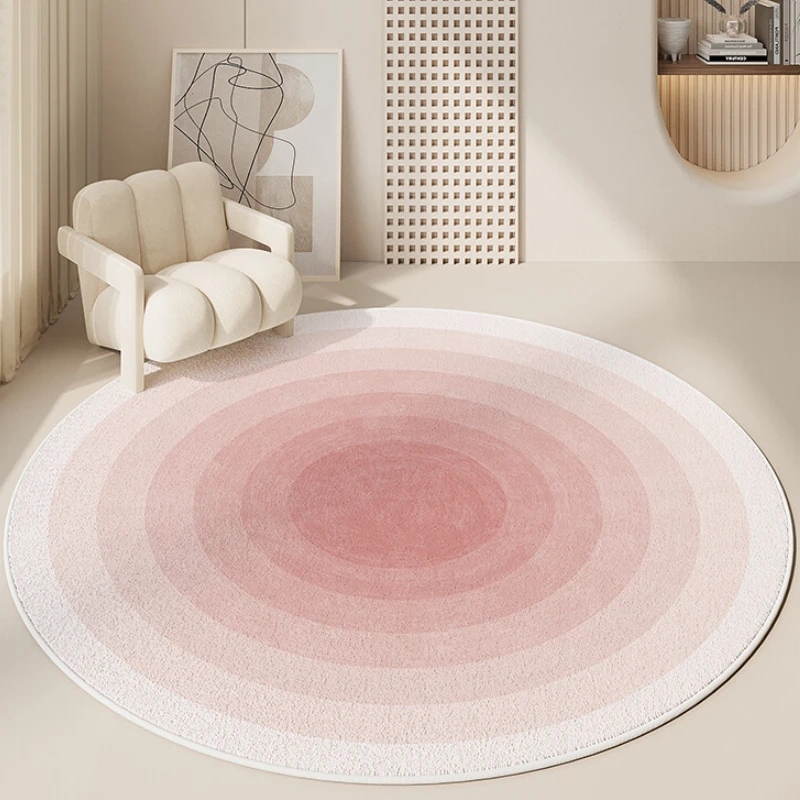 Round Gradient Carpets for Living Room Modern Minimalist Bedroom Decor Carpet Fluffy Soft Study Rug Thick Plush Lounge Floor Mat