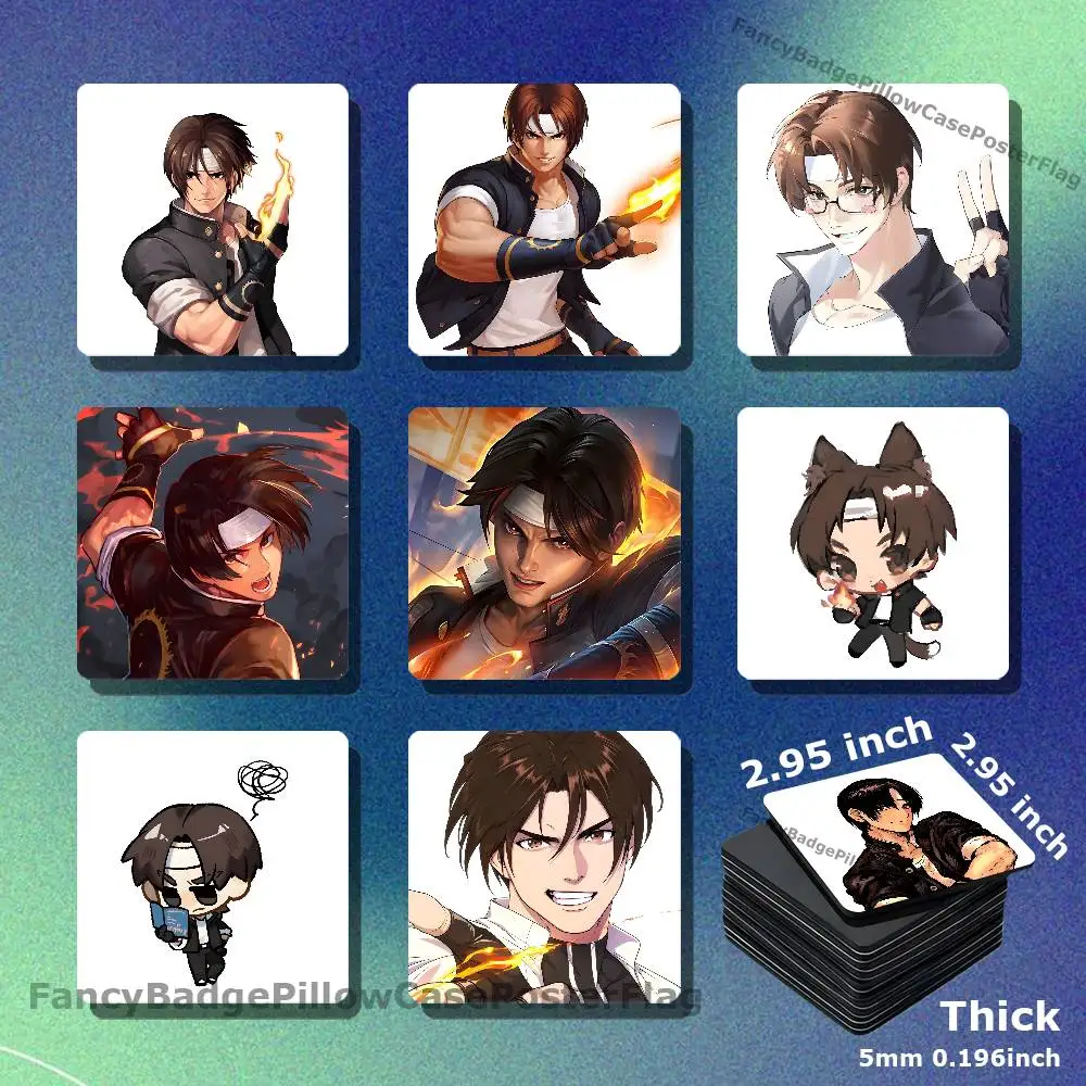 K-Kyo kusanagi KOF K-King of Fighters Acrylic Refrigerator Magnets Square Tiles with Magnetic Sheets for Home Decoration