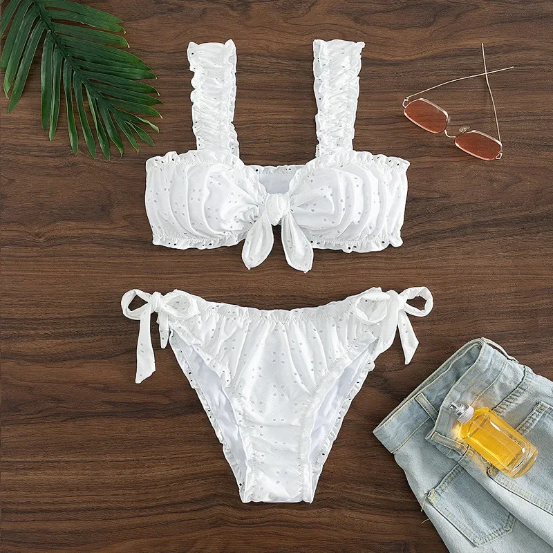 

Bikinis 2023 White Swimsuit Women Swimwear Female Sexy Bathers Bathing Swimming Swim Suit Beachwear