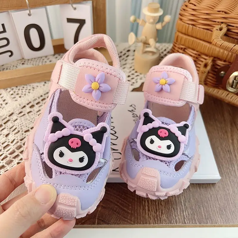 drop shipping Princess Women's Sandals 2025 New kuromi cartoon Primary School Girls Sports Summer Edition Soft children shoes